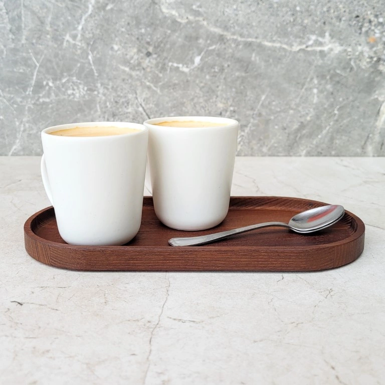 Plateau de service en bois de frêne thermo-traité 20×10cm – Café, dessert, présentation gourmande