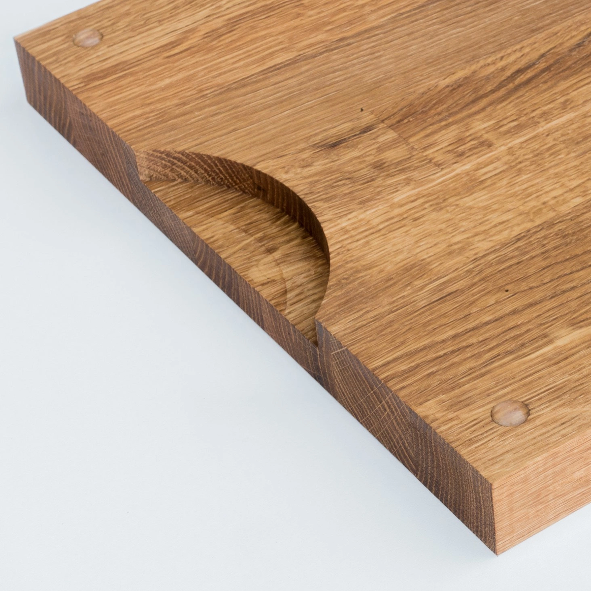 Planche à découper épaisse chêne massif 45×30×3cm – Usage intensif, finition cire dure