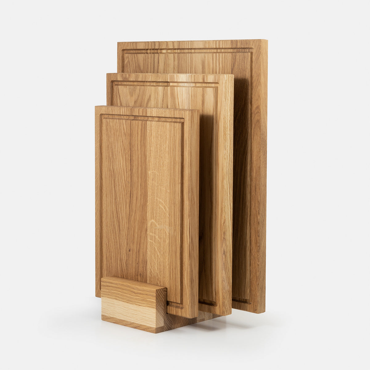 Planche à découper chêne massif grand format 40×30cm – Bords chanfréinés, cire alimentaire